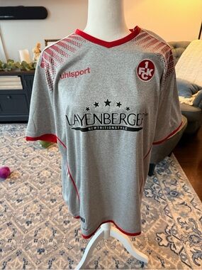 1. FC Kaiserslautern Away-Style Soccer Jersey - Gray & Red